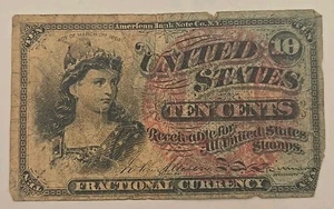 10c Ten Cents Fourth Issue Fractional Currency - Picture 1 of 8