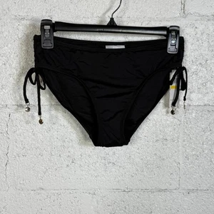Parte inferior de bikini Anne Cole acanalada, negra pequeña - Imagen 1 de 8