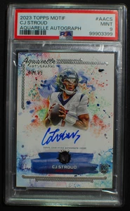 🌟 CJ STROUD - 2023 Topps Motif AQUARELLE AUTO Rookie RC /99 - MINT PSA 9 - Picture 1 of 2