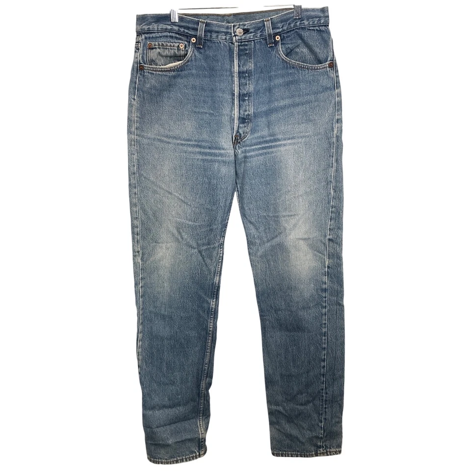 Мужские джинсы Levi Strauss Co 501 на пуговицах средней стирки размер 36x36 классические основы - Изображение 1 из 4