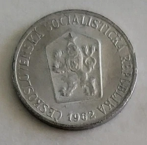 1962 Czechoslovakia Czech Republic 1 Haléř Haler Aluminum Coin, Very Good Cond - Picture 1 of 2