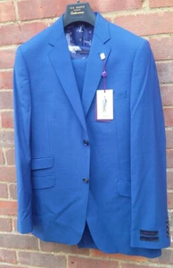Men's Bright Blue TED BAKER 3-Piece Suit 42R 38W 33L BNWT wedding - Picture 1 of 7