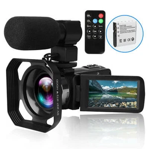 Camcorder Video Camera Ultra 16X HD 4K 48MP Digital Vlogging Microphone Remote - Picture 1 of 11