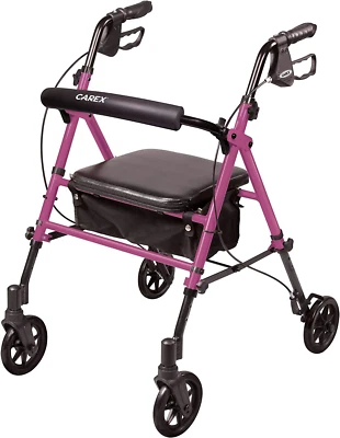 Lightweight 250lbs Rolling Walker Rollator Walker With Seat and Back Support - Image 1 of 4