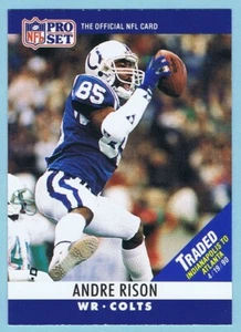 1990 PRO SET FOOTBALL - ANDRE RISON - INDIANAPOLIS to ATLANTA TRADE PROMO - Picture 1 of 2