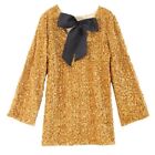 Elegant Loose Dress With Bowtie Sequins Shiny Long Sleeve Perfect For Parties