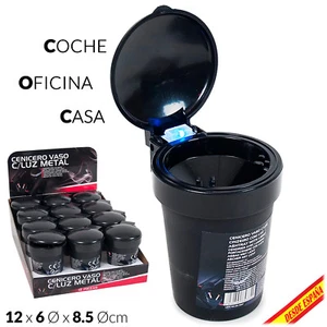 Cenicero Portátil Cigarrillo con Luz LED Azul Coche Oficina Humo Viaje Fumar  - Imagen 1 de 7