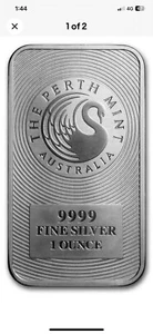 Perth Mint 1oz Ounce 99.99% Solid Silver Kangaroo Minted Bullion Bar in Capsule. - Picture 1 of 2