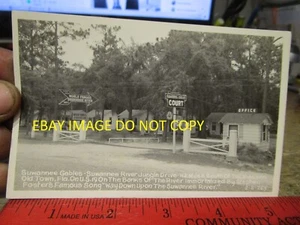 RARE OLD PICTURE PHOTO Real Postcard Town Florida Suwannee River Court Motel Inn - Picture 1 of 2