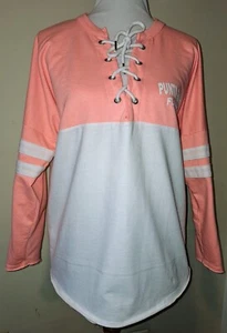 Top de playa Punta Gorda Florida para mujer talla M salmón y blanco manga larga - Imagen 1 de 21