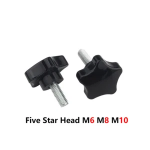 M6 - M10 Black Plum Bakelite Thumb Screws Knob Bolt Star Knob Hand Tighten Screw - Picture 1 of 6