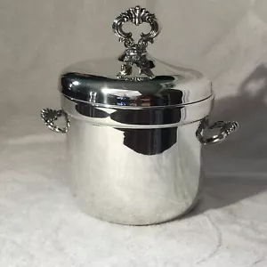 Cubo de hielo eduardiano vintage FB Rogers plato de plata con inserto de vidrio de leche - Imagen 1 de 23