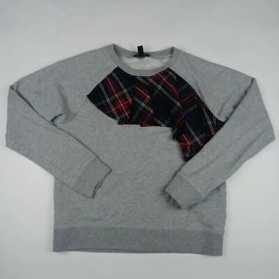 J.CREW Cuello Redondo Tartán Cuadros Volantes Sudadera Suéter Para Mujer Pequeño Pullover Foto 1 de 4