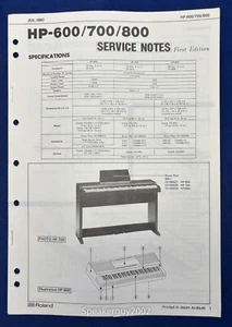 Original Roland Digital Piano Service Manual / HP-600 700 800 - Picture 1 of 1