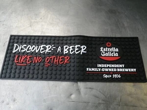 NO844 ESTRELLA GALICIA RUBBER BAR RUNNER 575MM X 200MM - Picture 1 of 2