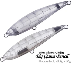 5PCS 42.7g/60g Floaiting/Sinking Pencil Unpainted Bait Blank Fishing Lure model - Picture 1 of 9