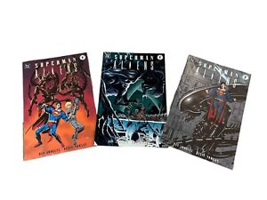 Superman Aliens comic set 1 to 3 DC Dark Horse 1995 1st edition BNC