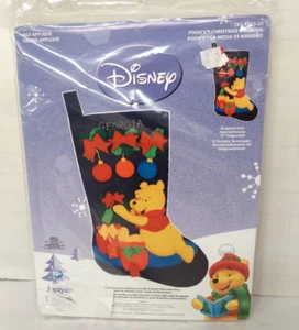 NOS Janlynn Disney Pooh's Kit Calza di Natale Applique in Feltro 761113322 Artigianale - Foto 1 di 5