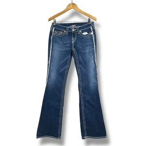 Jeans bootcut True Religion Bobby Big T Distessed grunge donna 30 x 35 - Foto 1 di 8