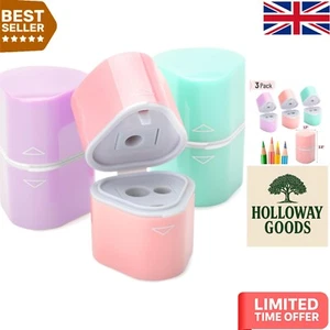 Metal 3-Pack Manual Pencil Sharpeners - Ideal for Artists & Students - Picture 1 of 10