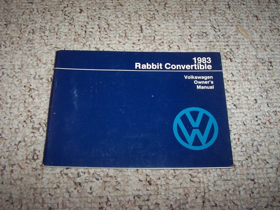 1983 VW Volkswagen Rabbit Convertible Factory Original Owners Owner's Manual Foto 1 de 1