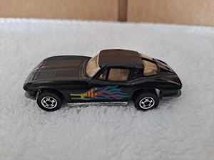 Vintage 1986 Hot Wheels 63 Corvette Finestra Split #3983 Nero, Parete Nera - Foto 1 di 6