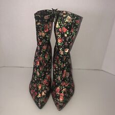 JUSTFAB High Heels Women Booties Shoes Size 9.5  Black/Floral Red