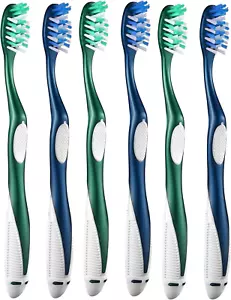 Extra Firm Toothbrushes for Adults, Extra Hard Bristles, 6 Count - Picture 1 of 7