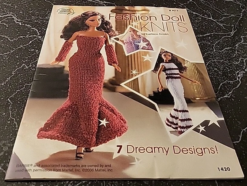 EH14 AMERICAN SCHOOL OF NEEDLEWORK 2006, FASHION DOLL KNITS PATTERN LEAFLET - Image 1 of 2