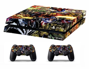 PS4 vinyl Skin Stickers marvel heroes style for Console & 2 controllers - Picture 1 of 1