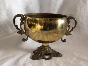 Messing Topf Übertopf Pflanzschale Großer Stiftehalter Bowl Fußschale Dekorativ - Bild 1 von 12