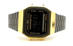 Casio A168we digitale Herrenuhr schwarz/goldfarben - Bild 1 von 6