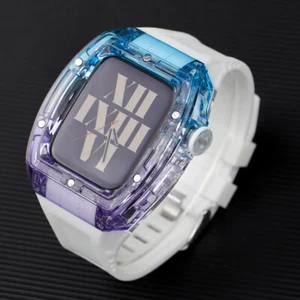 Transparent Case Rubber Band For Apple Watch Ultra 49mm 9 8 7 6 5 4 SE 44/45mm - Picture 1 of 31