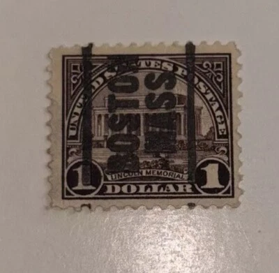 US Scott 571 $1 One Dollar Lincoln Memorial Precancel Boston Massachusetts - Image 1 of 2