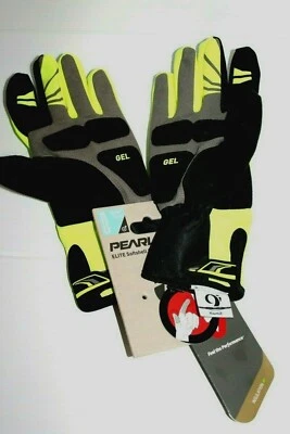 Pearl Izumi ELITE мягкая подкладка гель перчатки мужчин маленький желтый дорожный велосипед прохладная погода - Изображение 1 из 4