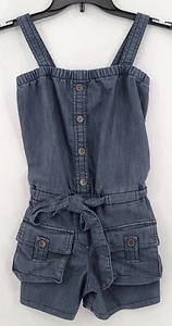 2 Hip Girls Size 10 Shortalls Short Overalls Blue Jean Cotton Blend Stretch - Picture 1 of 5