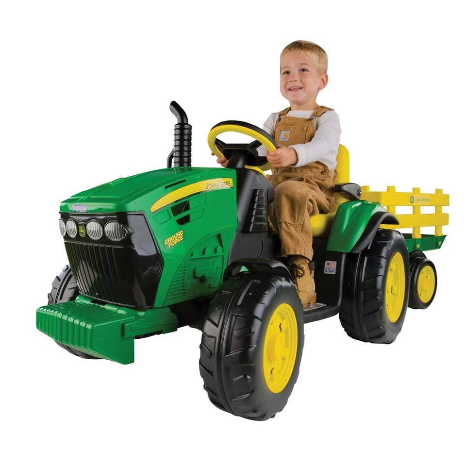 John Deere Ground Force 12v Kids Ride-On Tractor With Trailer - image 1 of 1