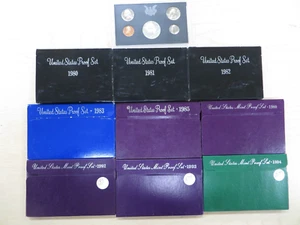 Lot of 10 U.S. Proof Sets ranging from 1969-1994 S! Lot 229 - Picture 1 of 11