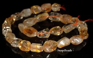 15X10-13X8MM CITRINE QUARTZ GEMSTONE NUGGET LOOSE BEADS 15.5inch - Picture 1 of 4