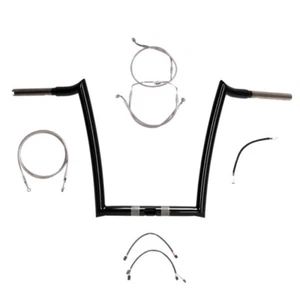 1 1/4" Black 14" Paul Yaffe Monkey Bar Kit 2016-2023 Harley Road Glide No ABS - Picture 1 of 2