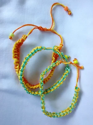 Tobillera/Pulsera Macramé Trenzado Nylon Ajustable Unisex 10-12" Boho Vendedor de EE. UU. Nuevo Foto 1 de 4