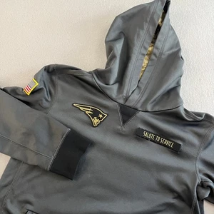 Felpa con cappuccio Nike Patriots Salute To Service NFL grigia mimetica bambini XL extra large - Foto 1 di 10