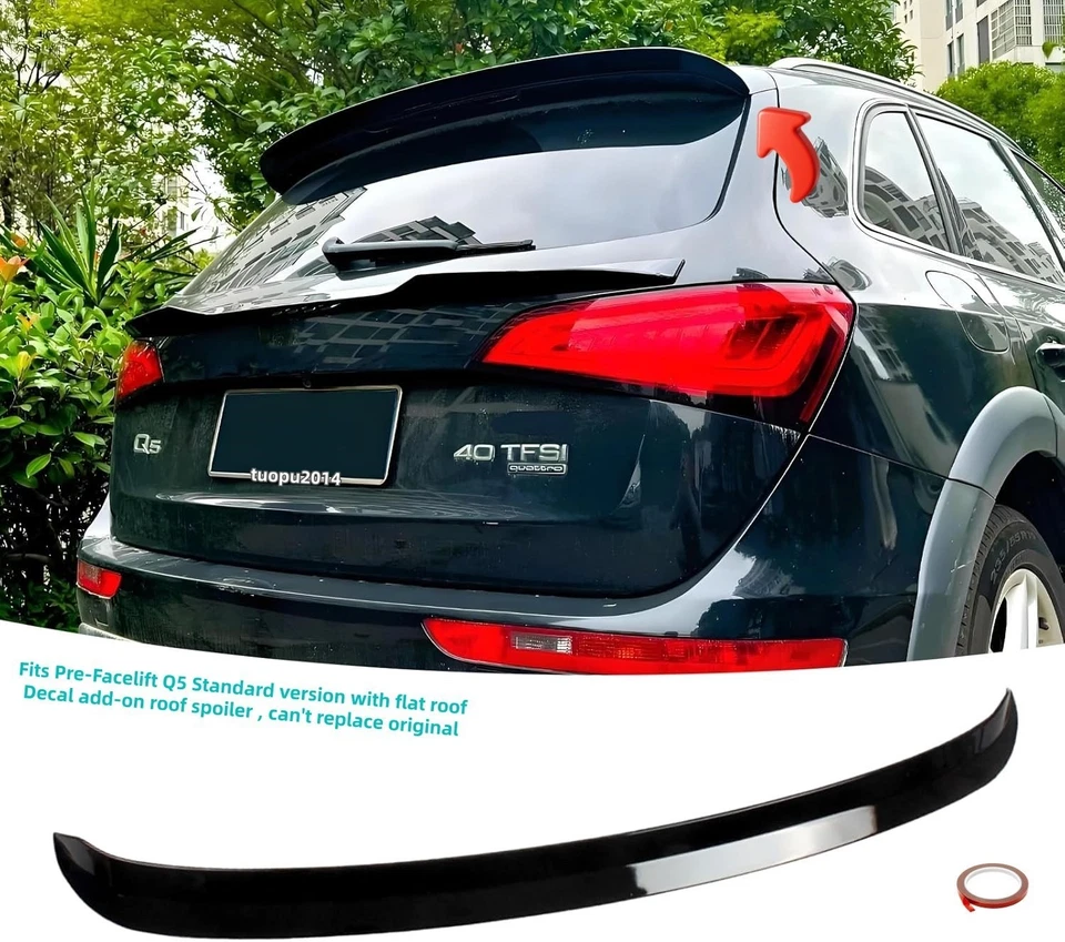 For AUDI Q5 8R MK1 Standard Rear Window Spoiler Roof Wing Gloss Black 2009-2017 - Изображение 1 из 4