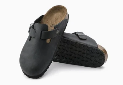 [0059461] Birkenstock Boston Black Oil LTR Leather *NEW* - Image 1 of 4