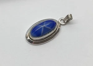 1/20 12K Gold gefüllt blauer Stern Anhänger 1" Sterling Kaution - Bild 1 von 5