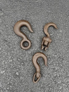 Lote de 3 ganchos de cadena de metal rústico vintage remolque granja arte steampunk - Imagen 1 de 3