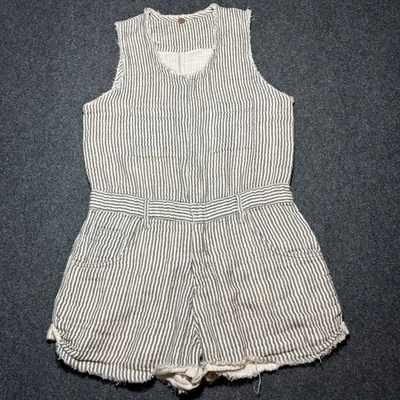 Free People Mameluco Mecánico Utilitario Corto Rayas Jersey Algodón Mujer’s Mediano Foto 1 de 4