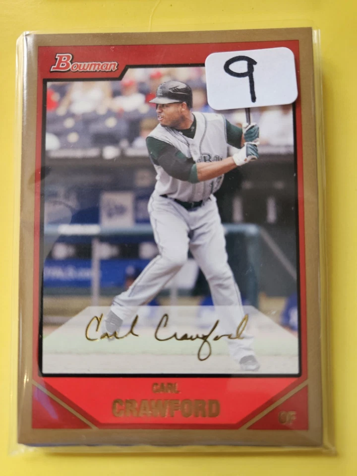 (9 Card Lot) 2007 Bowman Gold #60 Carl Crawford - Tampa Bay Devil Rays - Image 1 of 1
