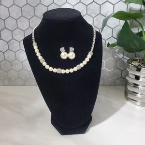 Brighton Meridian Perle Silber Kristall Halsband Halskette und Ohrring Set edel - Bild 1 von 18