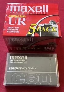 MAXELL UR-90 AUDIO CASSETTES~BRAND NEW SEALED~5 PACK~NORMAL BIAS + BONUS TAPE - Picture 1 of 2